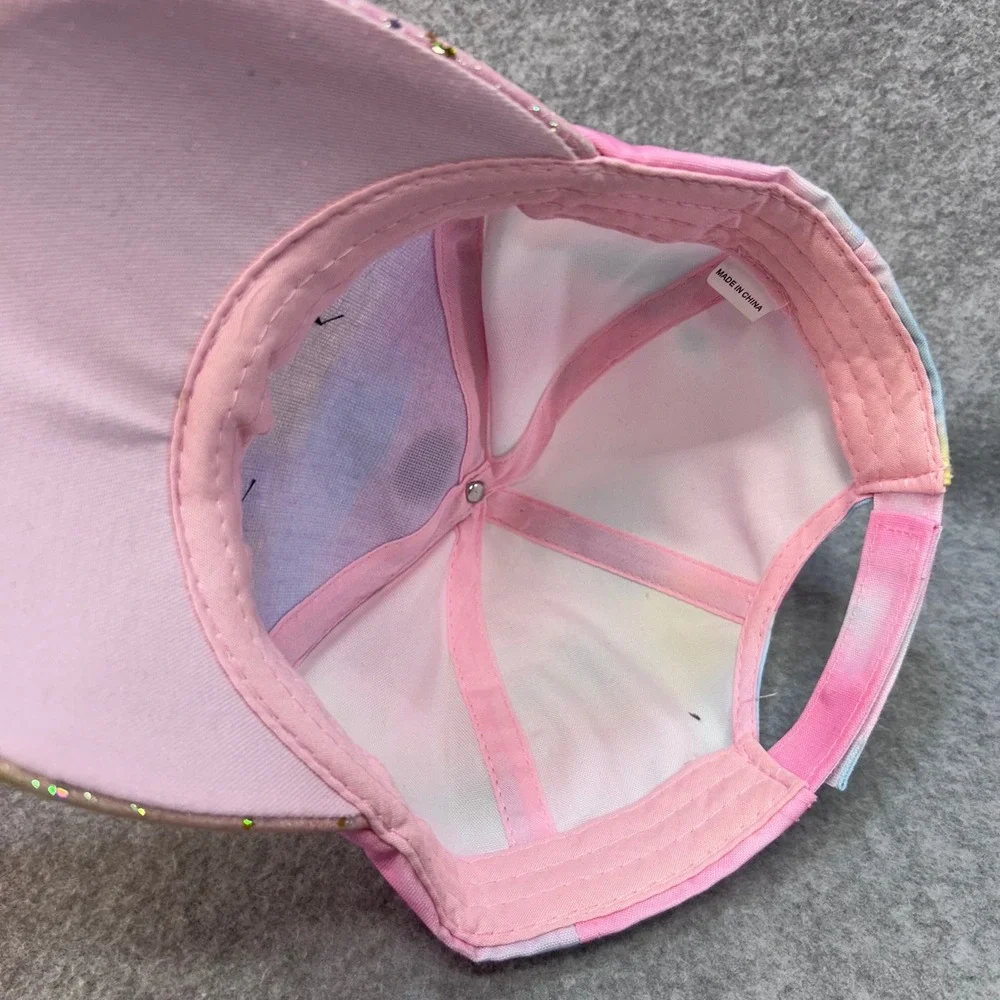 Unicorn Eyelashes Kids Pastel Tie Dye Unbranded Baseball Cap Glitter Horn OSFM